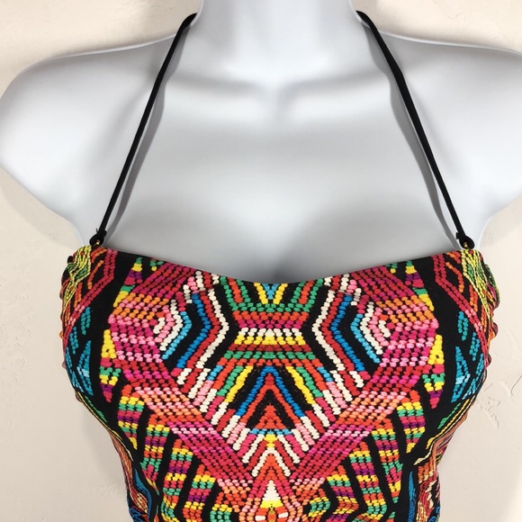NWT Nanette Lepore multi color onepiece swimsuit S - Picture 2 of 13